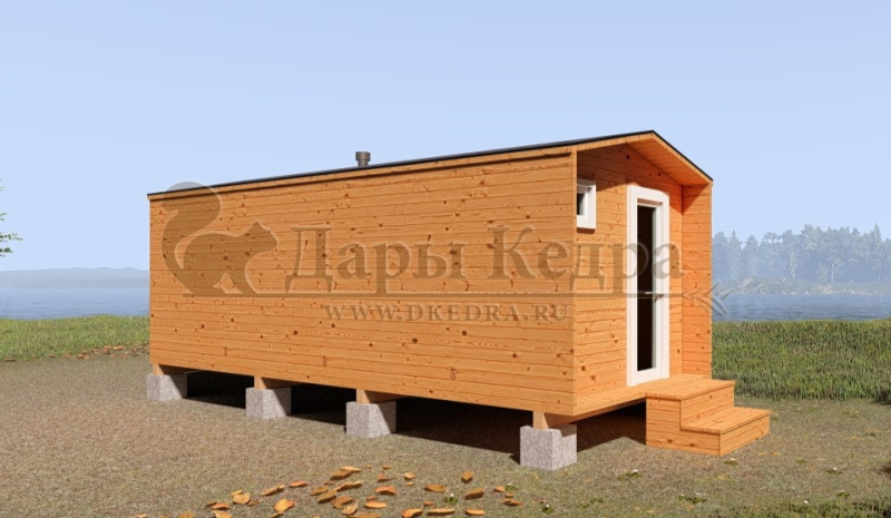 Каркасная баня Барн из кедра 6х2,2 м